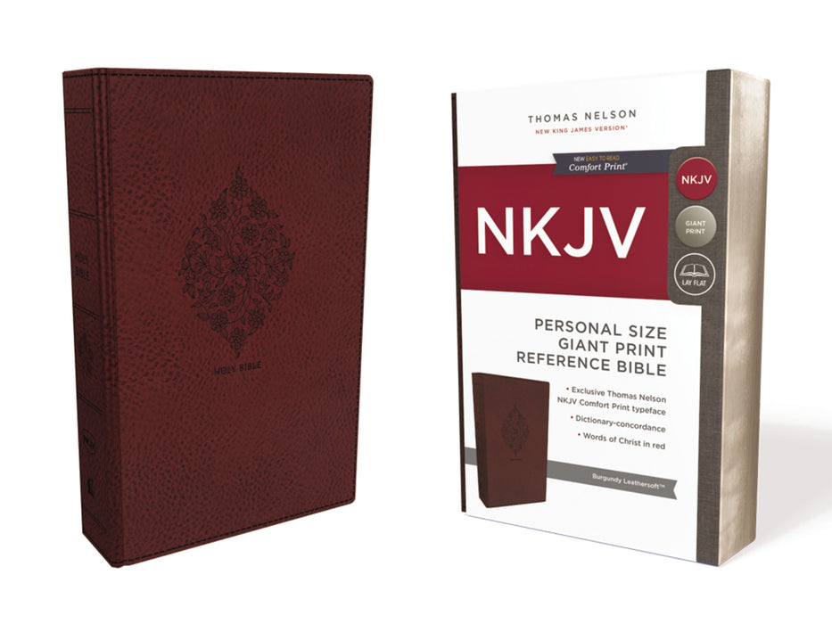 NKJV Reference Bible Personal Size Giant Print, Burgundy