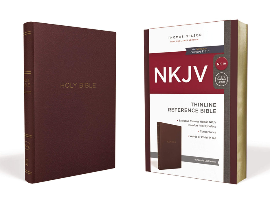 NKJV Thinline Reference Bible, Burgundy, Red Letter Ed.