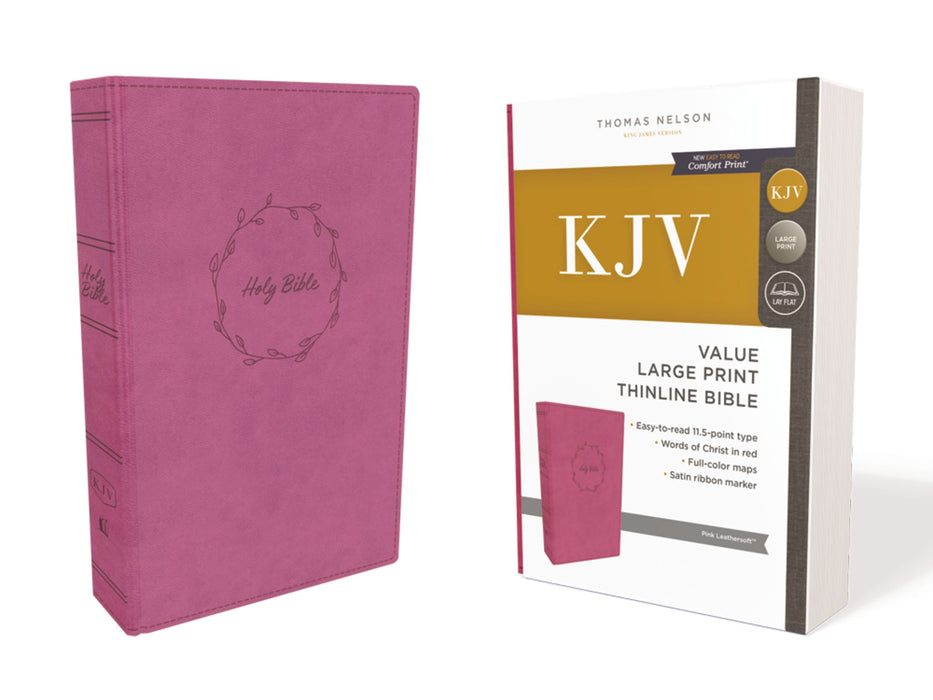 KJV Value Thinline Bible, Pink, Large Print, Red Letter Ed.