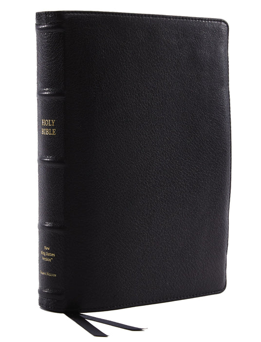 NKJV Reference Bible, Wide Margin, Large Print, Black, Genuine Leather