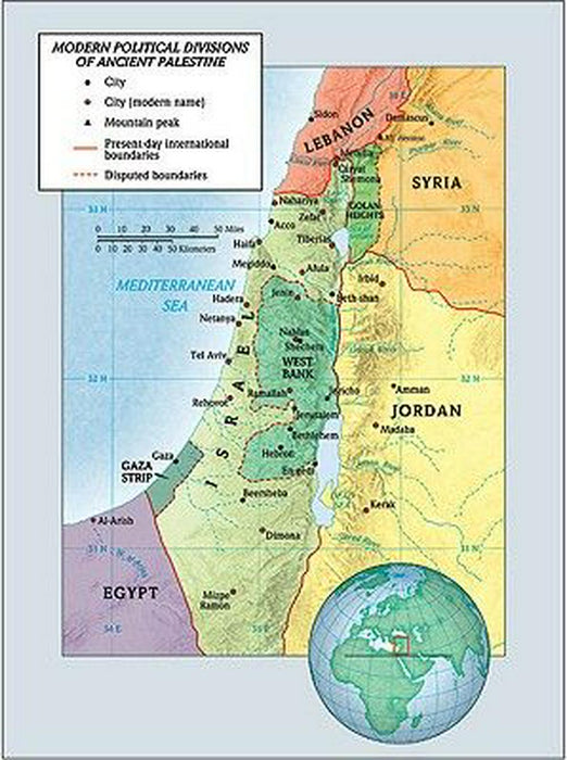 Modern Political Divisions Of Ancient Palestine Map