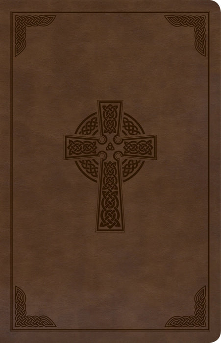 CSB Large Print Personal Size Reference Bible, Brown Celtic