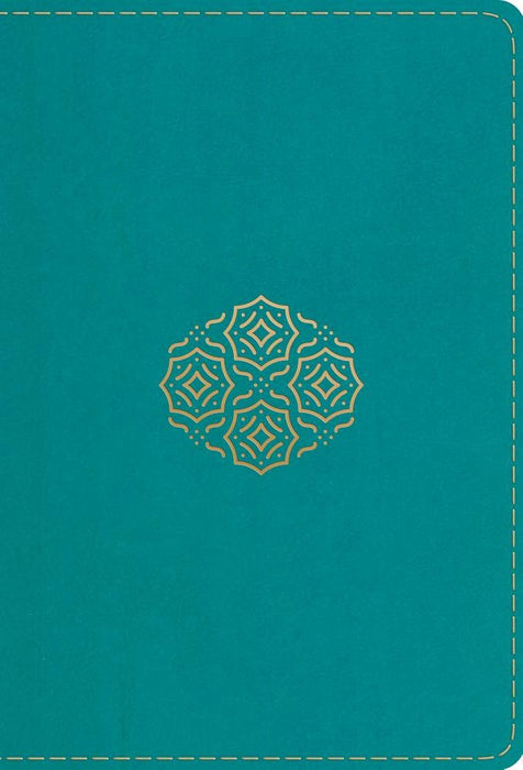 ESV Large Print Compact Bible, Trutone, Teal, Bouquet Design