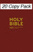 NIV Popular Burgundy Hardback Bible 20 Copy Pack - N/A - Re-vived.com