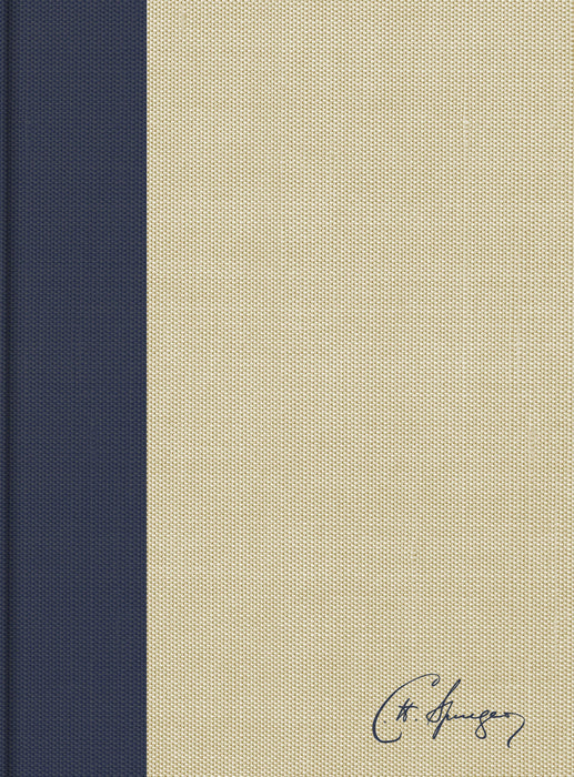 KJV Spurgeon Study Bible, Navy/Tan Cloth-over-Board