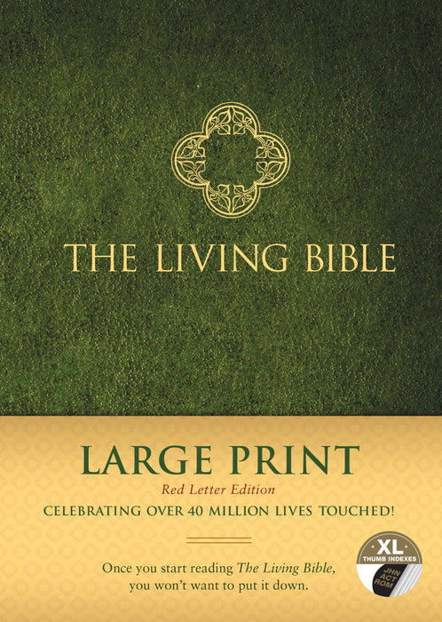 The Living Bible Large Print Red Letter Edition, Indexed