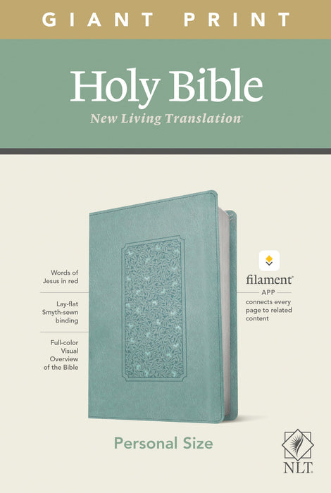 NLT Personal Size Giant Print Bible, Filament Edition, Teal