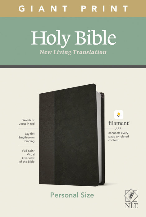 NLT Personal Size Giant Print Bible, Filament Edition, Black