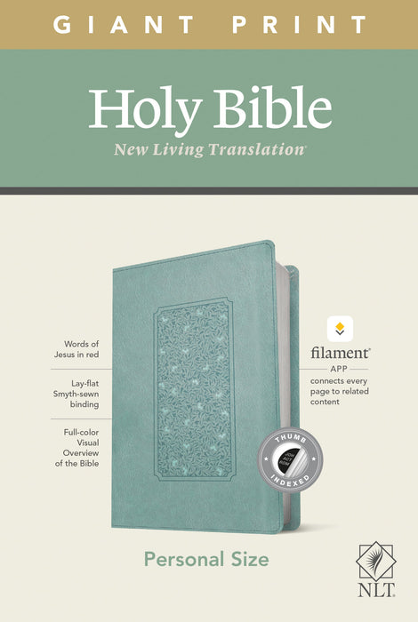 NLT Personal Size Giant Print Bible, Filament Edition, Teal