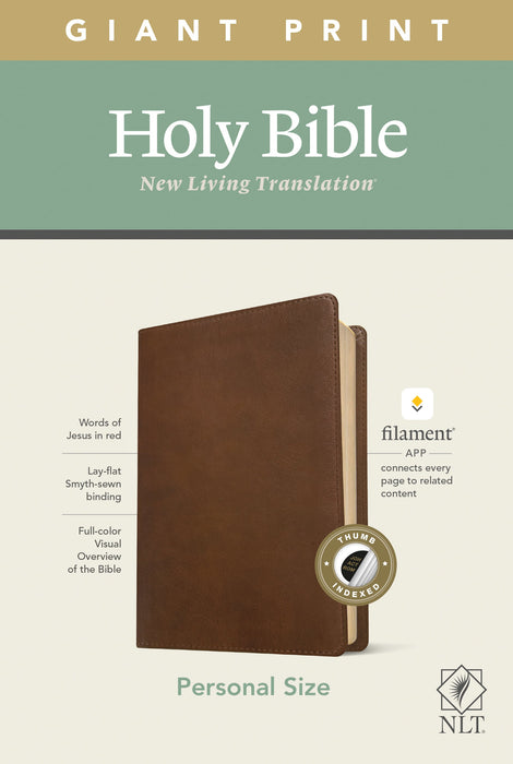 NLT Personal Size Giant Print Bible, Filament Edition, Brown