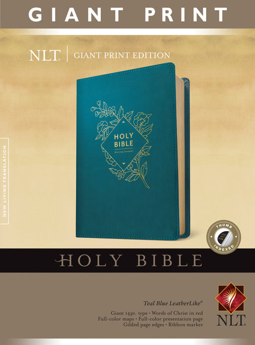 NLT Holy Bible, Giant Print, Red Letter, Teal Blue