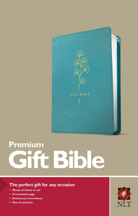 NLT Premium Gift Bible, Red Letter, LeatherLike, Teal