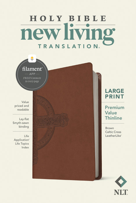 NLT Large Print Premium Value Thinline Bible, Filament