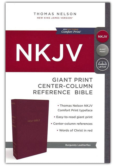 NKJV Reference Bible, Burgundy, Giant Print, Red Letter Ed.