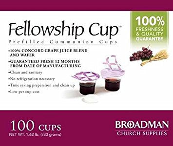 Fellowship Cup Box of 100 - Prefilled Communion Bread & Cup